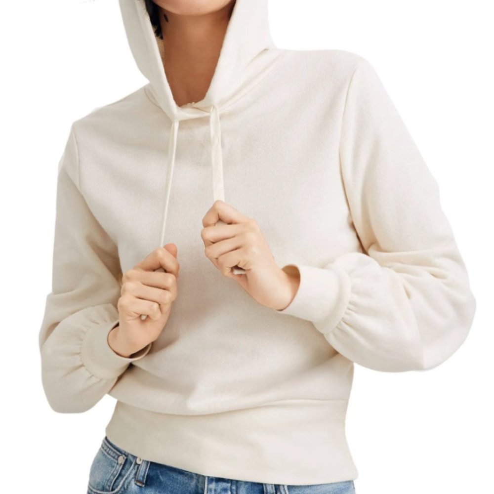 SOLD- Madewell Bubble Sleeve Hoodie Crop